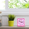 thumbnail image 2 of Brightly Colored Transparent Silent Desk Alarm Clock - Precise Quartz Movement Non-ticking Clock for Bedroom, Office & Nightstand, Compact and Portable,Silent Quartz Desk Clock(Pink,), 2 of 7