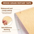 thumbnail image 3 of Cinta de Reparación de Grano de Madera Uxcell 2" x 16 Pies Cinta de Grano de Madera Amarillo Brillante, 3 of 7