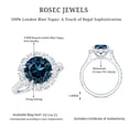 thumbnail image 6 of Rosec Jewels Natural London Blue Topaz Engagement Ring with Moissanite Halo (2 Carat, AAA Grade) - with Jewelry Box, 14K White Gold, US 12.50, 6 of 7