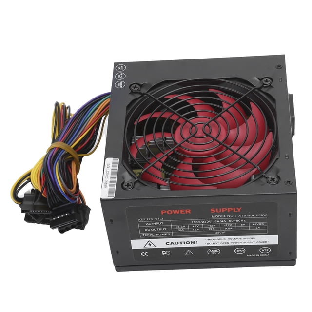 Computer Power Supply, PC Power Supply Small Size 2 Fan Interface for Home for Basic Desktop Systems US Plug,AU Plug,EU Plug