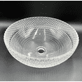 thumbnail image 4 of Jewel 16" Round Decorative Clear Vessel Two Glass Sinks With 60" White Base, 4 of 7