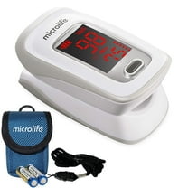 Microlife Series 200 Fingertip Pulse Oximeter, Blood Oxygen Saturation (SpO2) and Heart Rate Monitor, Includes Batteries, Lanyard and Case
