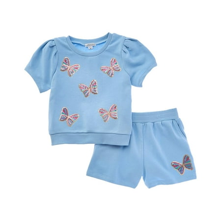 Flapdoodles girls Puff Sleeve Short Set, 6X