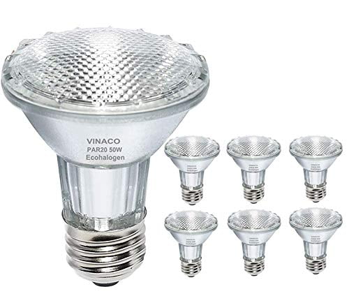 3000K Warm White PAR20 Bulb for Range Hood Light Bulbs High Brightness & CRI100 6PCS PAR20 50W 120V Flood Light Bulbs E26 Medium Base Recessed Light Bulbs PAR20 Halogen Light Bulbs Dimmable 