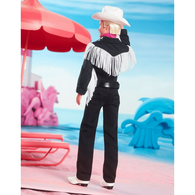 Barbie The Movie Collectible Ken Doll Wearing Black and White Western  Outfit 
