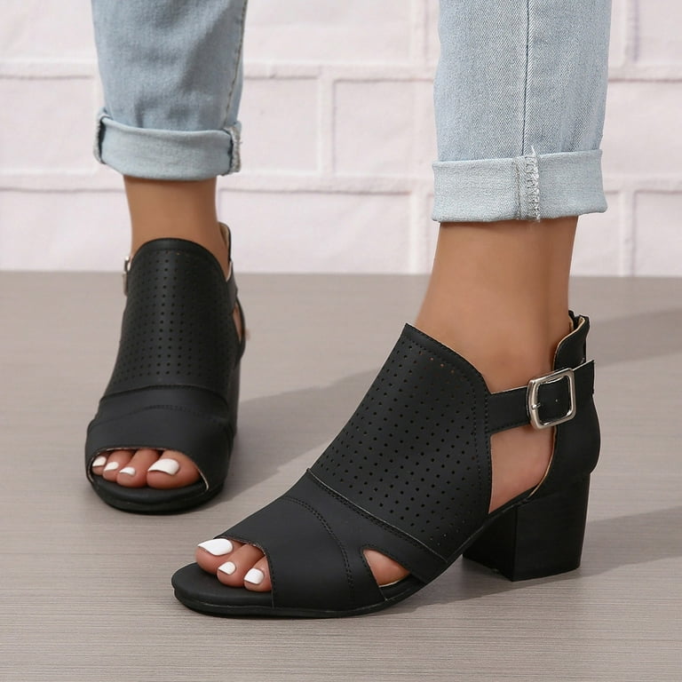 Peaskjp Dressy Sandals Women Wide Width Women Comfortable Sandals Orthotic Walking Sandals Orthopedic Arch Support Sandals Black 8.5 Women s