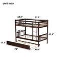 thumbnail image 6 of Jopath Twin Over Twin Wood Bunk Bed with Trundle, Convertible Into Twin Size Beds, Twin Size Bunk Bed with Ladder and Safety Guardrails for Boys Girls Espresso, 6 of 8