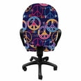 thumbnail image 3 of Hipster Office Chair Slipcover, Colorful Love Music Typography with Retro Concept Peace Sign, Protective Stretch Decorative Fabric Cover, Standard Size, Multicolor, by Ambesonne, 3 of 5