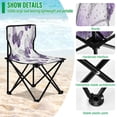 thumbnail image 4 of 600D Oxford Camping Chair Portable Foldable Chair Supports 220 lbs for Picnic, Fishing, Backpacking Lavender-colored Butterfly Pattern, 4 of 8