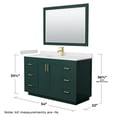 thumbnail image 6 of Wyndham Collection Miranda 54" Wood Single Bathroom Vanity in Green/Gold, 6 of 7