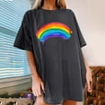 thumbnail image 2 of Midsumdr Pride Shirt Women Funny Rainbow Print T Shirt Rainbow Graphic Tees LGBT Equality Shirts Summer Casual Short Sleeve Tops, 2 of 7