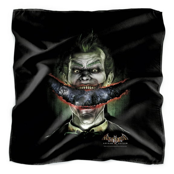 Batman: Arkham Asylum Joker Crazy Lips Bandana (21 in x 21 in)