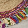thumbnail image 5 of Ox Bay and Evette Rios Cora 3'6" Round Rainbow Cotton and Jute Fringed Indoor Area Rug, 5 of 8