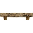 thumbnail image 2 of Ekena Millwork 6"H x 8"D x 60"W Pecky Cypress Faux Wood Fireplace Mantel Kit with Ashford Corbels, Natural Golden Oak, 2 of 10