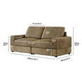thumbnail image 3 of 78.7''W Corduroy Modular Sectional Sofa Bed, Comfy 2-seater Upholstered Loveseat Couch with Armrests and Deep Seat, Modern Sleeper Couch Bed for Living Room, Bedroom and Office, Green, 3 of 5
