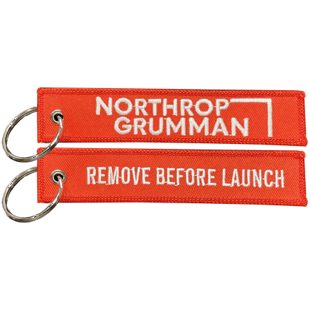 BL6-013 Northrop Grumman REMOVE BEFORE LAUNCH Keychain or Luggage Tag or zipper pull SpaceX Nasa Space Force