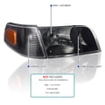 thumbnail image 3 of Spec-D Tuning Black Housing Clear Lens Headlights + Corner Lights Compatible with 1998-2011 Ford Crown Victoria L+R Pair Head Light Lamp Assembly, 3 of 6
