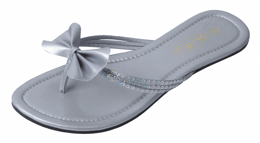 silver bow sandals