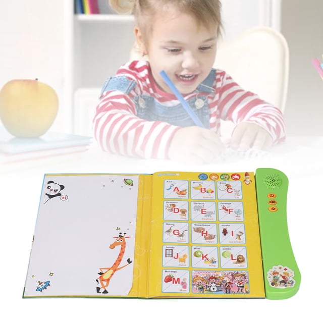 Libro De Sonidos Portugués Inglés, Aprendizaje Bilingüe Interactivo Con 11 Temas Temáticos, Alfabeto Números Animales Frutas Verduras, Con Interruptor De Palanca, Para Niños