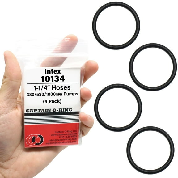 Captain O-Ring  Replacement 10134 Orings for Intex 1-1/4 Hose Connection 4 Pack [Fits 330, 530, 1000 GPH Filter Pumps]