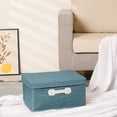thumbnail image 5 of Unique Bargains Storage Cube, Fabric Bin with Lid and Handle Green 14*11*7in, 5 of 5