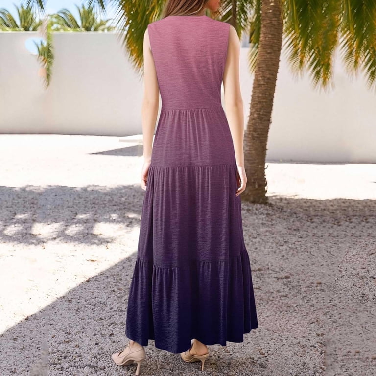 purple gradient dress Elegant Purple Gradient-Color White Evening Dresses 2018 A-Line / Princess Scoop Neck Cap Sleeves Metal Sash Floor-Length / Long Ruffle Backless Formal Dresses