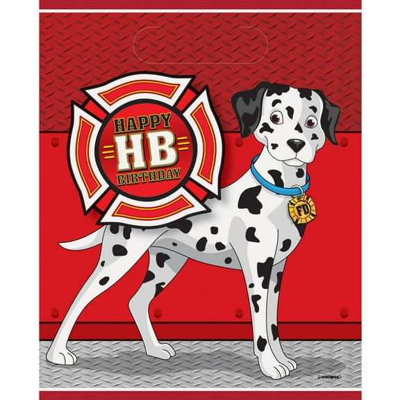 Firefighter Birthday Favor Bags, 8ct