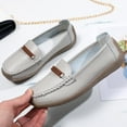 thumbnail image 6 of Women's Casual Loafers Slip On Leather Shoes Lightweight Casual Walking Shoes Female Moccasins Classic Penny Loafer Flats Boat Shoes, 6 of 6