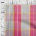 thumbnail image 1 of oneOone Cotton Jersey Dark Pink Fabric Madras Check Quilting Supplies Print Sewing Fabric By The Yard 58 Inch Wide, 1 of 4