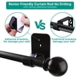 thumbnail image 5 of No Drill Window Curtain Rod 30-120" Adjustable, 5/8" Diameter Drapery Pole with Self Adhesive Brackets, Easy Install for Home & Renters, 5 of 11