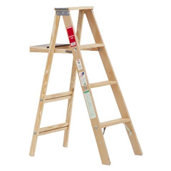 Michigan Ladder 240133 4 ft. Type 3 Wood Step Ladder, Silk Walmart