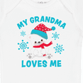 thumbnail image 4 of Inktastic Polar Bear My Grandma Loves Me in Santa Hat with Snowflakes Boys or Girls Baby Bodysuit, 4 of 5