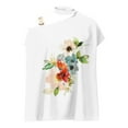 thumbnail image 4 of Viikei Women's Plus Size Short Sleeve Solid Loose Printed Halter Neck off Shoulder Half Sleeve Pullover Tops, 4 of 5