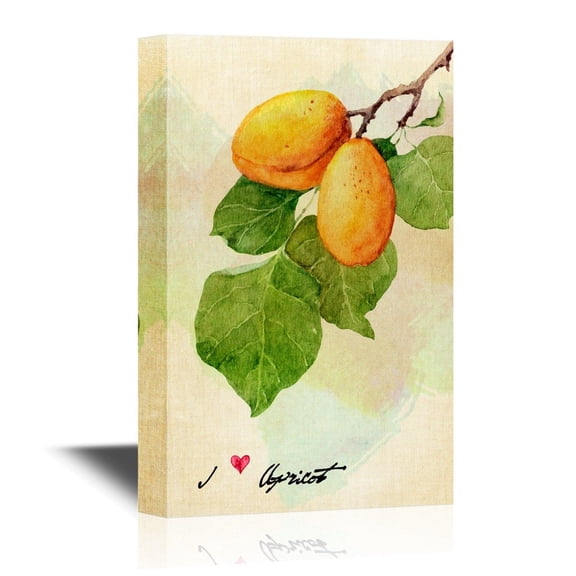 wall26 - Canvas Wall Art - Vintage Style Fruit Painting - Gallery Wrap Modern Home Art | Ready to Hang - 12x18 inches