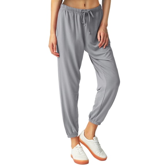 Running Sweatpants for Women Drawstring High Waist Side Stripes Workout Cotton Athletic Lounge with Pockets