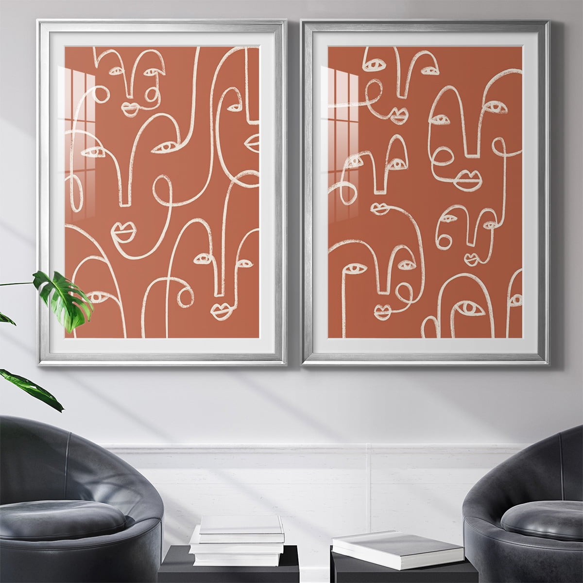 Wexford Home Connected Expressions I Premium Framed Print, 22.5" x 30.5" - Ready to Hang, Silver (Set of 2)