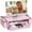 Pink, variant on Desk Organizers and Accessories, Computer Monitor Stand Riser with Drawer and 2 Pen Holders, Printer & Laptop Stand, Office Desk Accessories & Workspace Organizers for Home Office Supplies, Blue