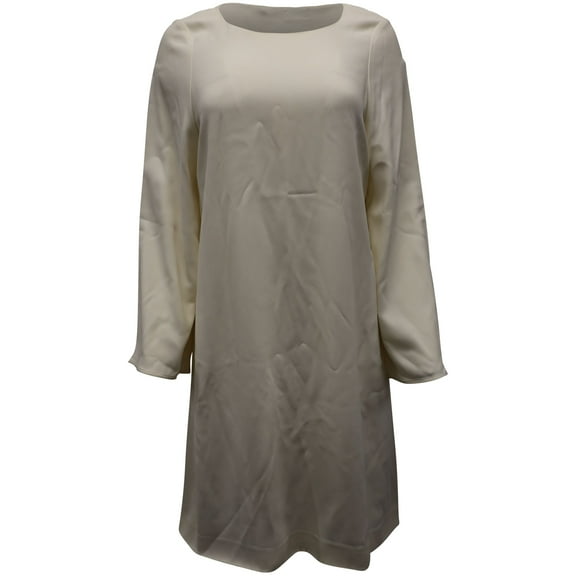 Pre-Owned Helmut Lang Long Sleeve Shift Dress in Ivory Viscose