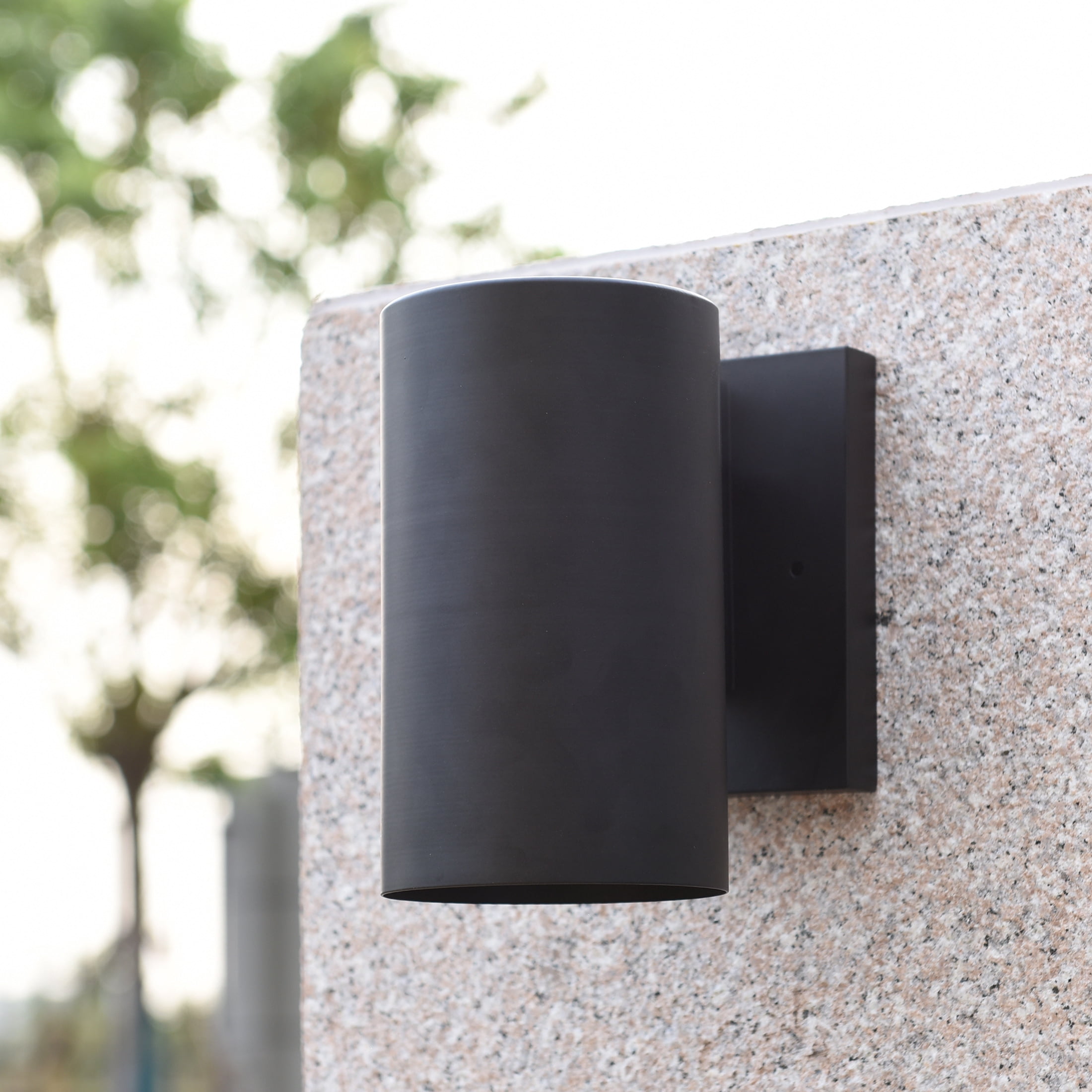 Better Homes & Gardens 7.5“H Modern Cylinder Outdoor Wall Sconce, Bronze Metal, Bulb Not Included