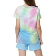 thumbnail image 4 of Tebbis Cute Cat Pajamas for Big Kid Girls Size 10 Tween & Teen Summer Tie dye PJS Set, 4 of 7
