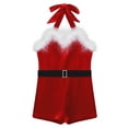 thumbnail image 6 of iiniim Kids Girls Christmas Dance Ballet Dance Shorty Biketard Xmas Party Santa Claus Dress Up Red 8, 6 of 7