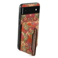 thumbnail image 6 of for Google Pixel 6a Luxury Premium PU Leather + TPU Case with 3 Card Slots, Kickstand Back Case Floral Pattern Skin-Friendly Shock-resistance Cover for Google Pixel 6a, Summer, 6 of 6