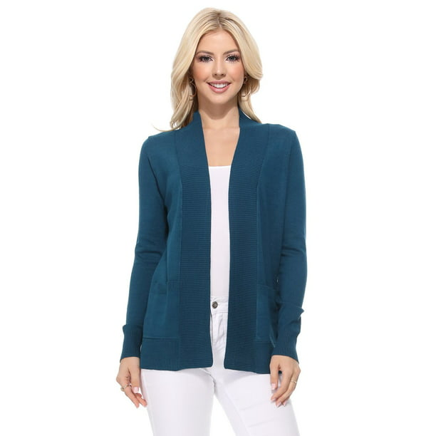 Nacht Minimaal Achternaam YEMAK Women's Knit Cardigan Sweater – Long Sleeve Open Front Basic Classic  Casual Soft Lightweight Knitted Shrug with Pocket - Walmart.com