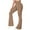 Brown, variant on Fznquz Bell Bottom Dress Pants Flare Brown Casual Knitted High Waisted Clearance Pants for Women,M