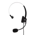thumbnail image 2 of Corded Single Ear Headset, Professional PC Monaural Headset Black With 3 Section Double 3.5mm Plug For Call Center, 2 of 8