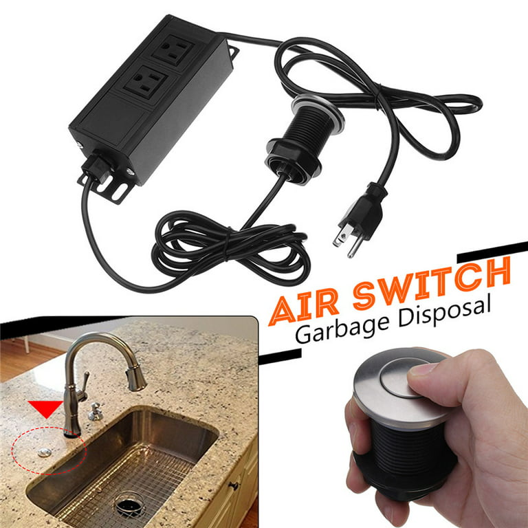 110V Dual Port US Plug Garbage Disposal Air Switch Unit Assembly
