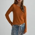 thumbnail image 2 of hotojiny Long Sleeve Tops for Women Fall Casual Crew Neck Pullover Shirts Basic Knit Tunic Tops Lightweight Base Layer, 2 of 7