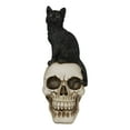thumbnail image 2 of Witching Hour Black Feline Mystical Cat Sitting On Skull Wicca Macabre Figurine, 2 of 7