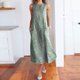thumbnail image 1 of WILLBEST Vestidos Casuales para Mujer Fiesta Vestido de Moda para Mujer con Estampado de Rayas y Bolsillos con Cremallera Vestido Ajustado sin Mangas con Cuello Redondo Chica, 1 of 3