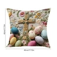 thumbnail image 3 of Horivan 1 Counts Easter Bunny Egg Pillow Cover Faux Embroidery Print Sofa Cushion Cover Decorative Throw Pillow for Living Room Spring Home Decor, 3 of 6